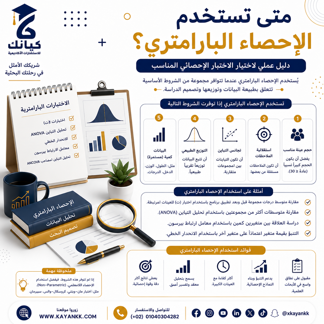 متى تستخدم الإحصاء البارامتري؟