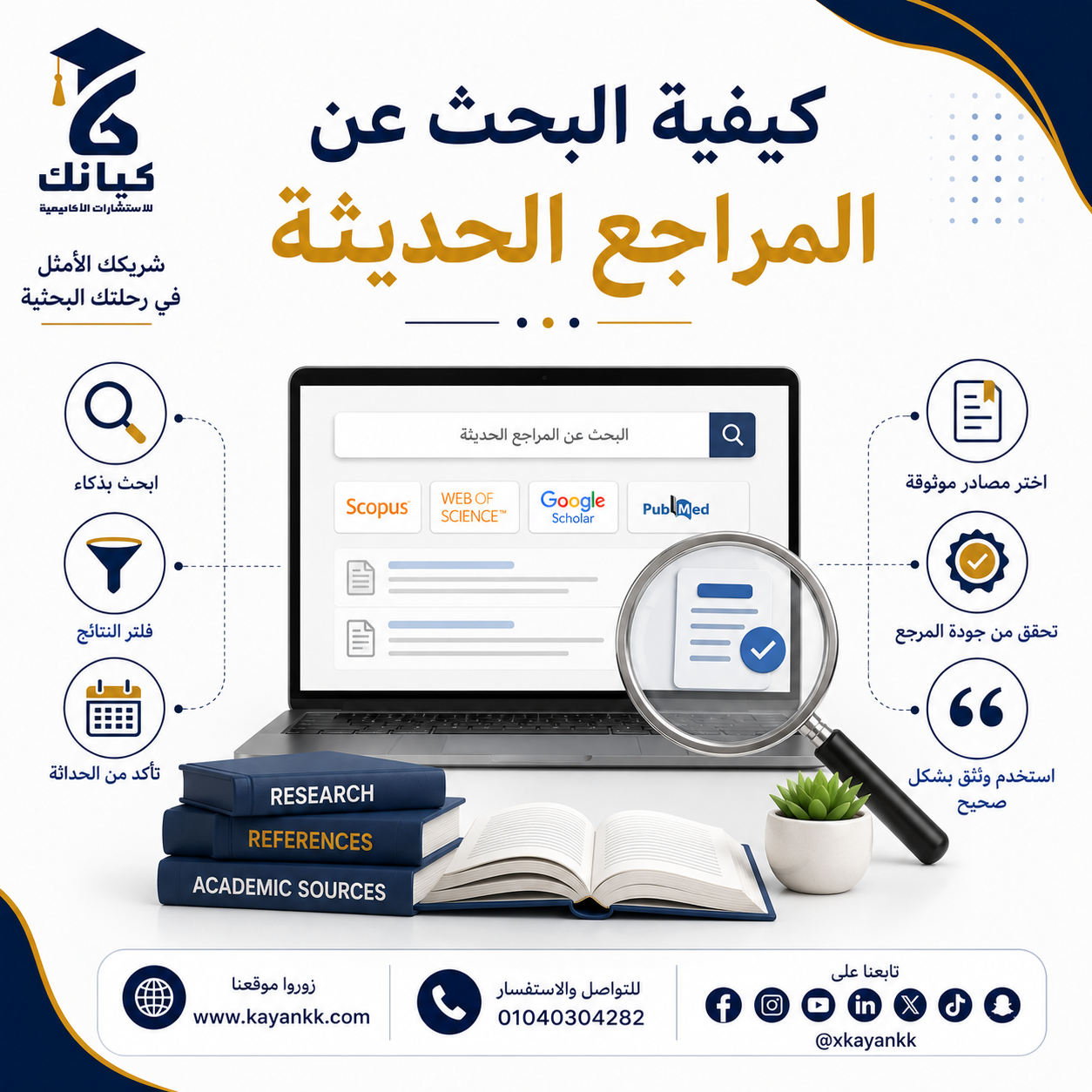 كيفية البحث عن المراجع الحديثة