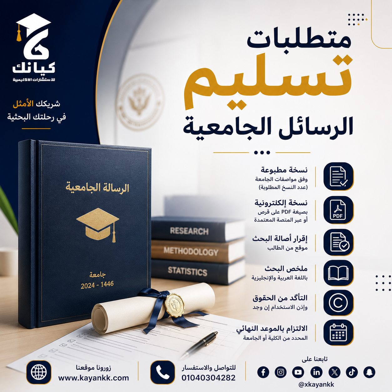 متطلبات تسليم الرسائل الجامعية